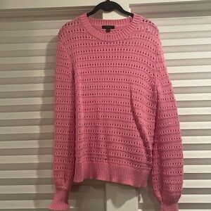 Jcrew pink Cotton  pointelle sweater. Medium
